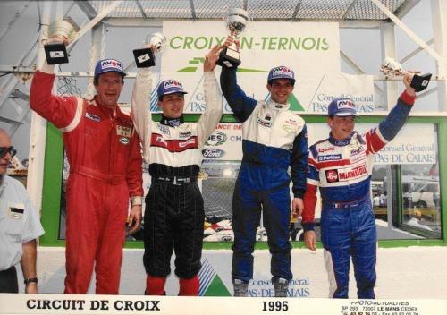 Formula Ford 1800 Zetec Giorgio Vinella 1995 podium French Championship race Croix en Ternois vittoria with Patrice Gay e David Terrien 2