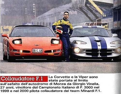 Giorgio Vinella Collaudatore Formula 1 Campione F3000 Monza Mugello  Minardi Alonso Fiorio Gené Prova Automibilismo